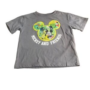 Disney Mickey gray holographic characters ears short sleeve shirt SIZE 3T